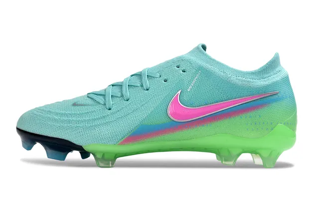 Nike Phantom GT Green Pink Knit Upper Gradient Colorway Firm-Ground Soccer Shoes 7