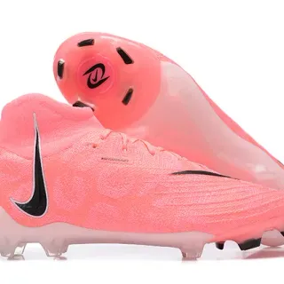 Nike Phantom GT Pink Black High-Cut Knit Upper Textured Synthetic Overlay Firm-Ground Soccer Shoes