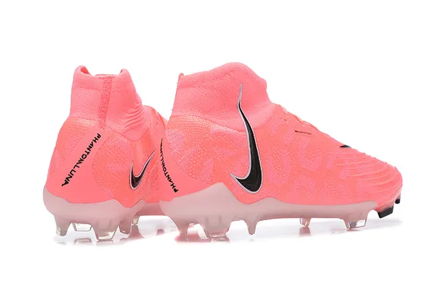 Nike Phantom GT Pink Black High-Cut Knit Upper Textured Synthetic Overlay Firm-Ground Soccer Shoes 2