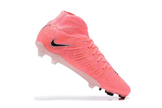 Nike Phantom GT Pink Black High-Cut Knit Upper Textured Synthetic Overlay Firm-Ground Soccer Shoes 4
