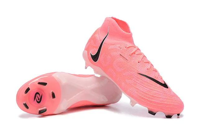 Nike Phantom GT Pink Black High-Cut Knit Upper Textured Synthetic Overlay Firm-Ground Soccer Shoes 6
