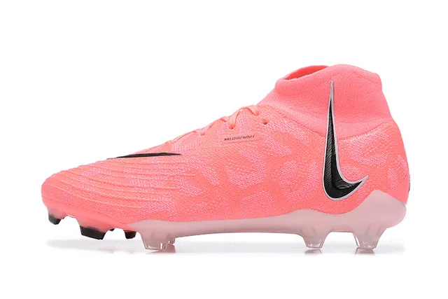 Nike Phantom GT Pink Black High-Cut Knit Upper Textured Synthetic Overlay Firm-Ground Soccer Shoes 10