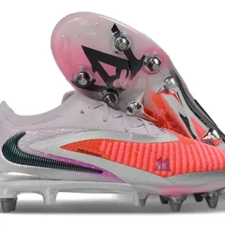 Nike Phantom GT أحذية كرة القدم منخفضة القطع قماش نايت وردي أحمر Swoosh قزحي الألوان أرض صلبة