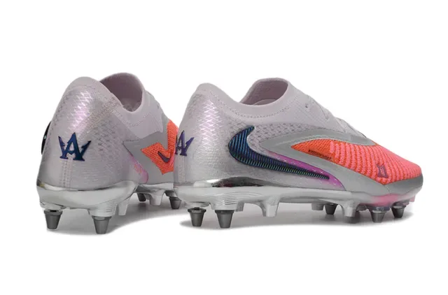 Nike Phantom GT أحذية كرة القدم منخفضة القطع قماش نايت وردي أحمر Swoosh قزحي الألوان أرض صلبة 5