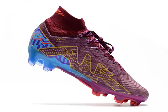 Nike Phantom GT Violet Bleu Haut-coupé Col de chaussette Sola translucide Terrain ferme Chaussures de football 3