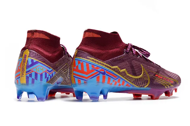 Nike Phantom GT Violet Bleu Haut-coupé Col de chaussette Sola translucide Terrain ferme Chaussures de football 7