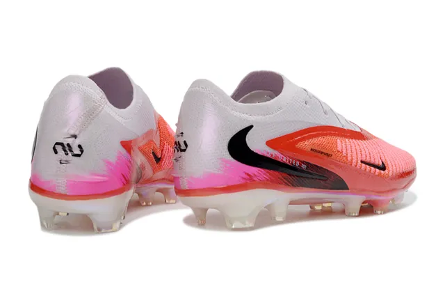 Nike Phantom GT Red Pink Low-Cut Knit Upper Textured Forefoot Cage Firm-Ground Soccer Shoes 5