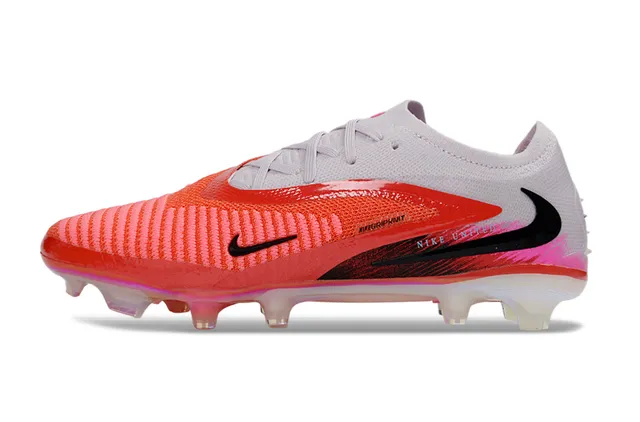 Nike Phantom GT Red Pink Low-Cut Knit Upper Textured Forefoot Cage Firm-Ground Soccer Shoes 7