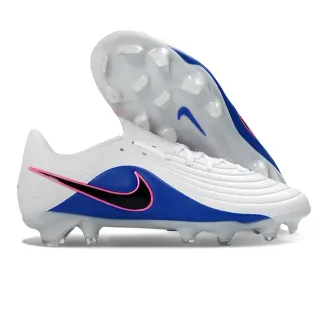 Nike Phantom GT أبيض أزرق نقش الظهر المخطط خياطة غير متماثلة أحذية كرة قدم للأرض الصلبة