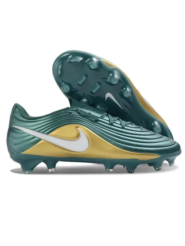 Nike Phantom GT Branco e Azul Textura Ribeteada no Forefoot Cadarço Assimétrico Chuteiras de Futebol para Gramado Firme 4