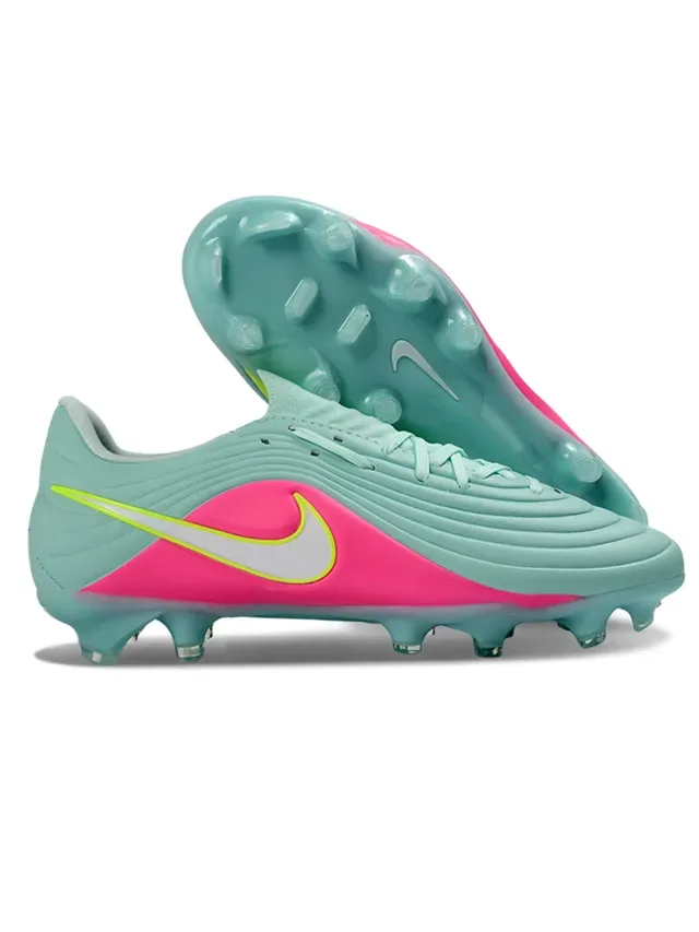 Nike Phantom GT Branco e Azul Textura Ribeteada no Forefoot Cadarço Assimétrico Chuteiras de Futebol para Gramado Firme 5