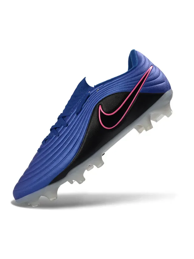 Nike Phantom GT Branco e Azul Textura Ribeteada no Forefoot Cadarço Assimétrico Chuteiras de Futebol para Gramado Firme 8