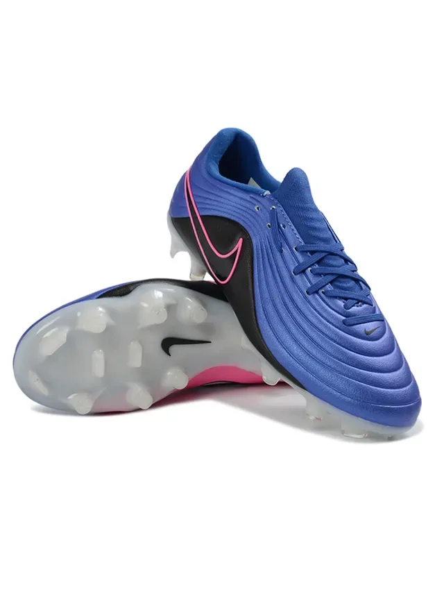 Nike Phantom GT Branco e Azul Textura Ribeteada no Forefoot Cadarço Assimétrico Chuteiras de Futebol para Gramado Firme 9