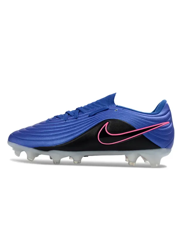 Nike Phantom GT Branco e Azul Textura Ribeteada no Forefoot Cadarço Assimétrico Chuteiras de Futebol para Gramado Firme 12