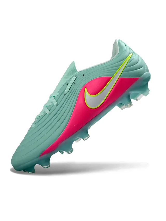 Nike Phantom GT Branco e Azul Textura Ribeteada no Forefoot Cadarço Assimétrico Chuteiras de Futebol para Gramado Firme 14
