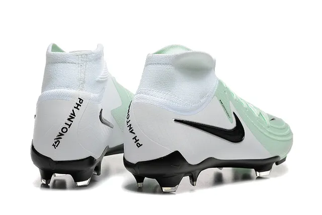 Nike Phantom GT White Green High-Cut Knit Upper Asymmetrical Lacing Firm-Ground Soccer Shoes 2