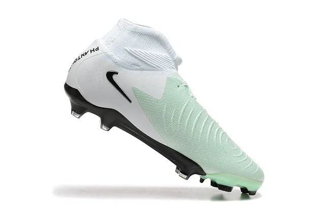 Nike Phantom GT White Green High-Cut Knit Upper Asymmetrical Lacing Firm-Ground Soccer Shoes 4