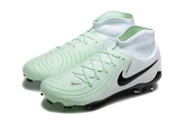 Nike Phantom GT White Green High-Cut Knit Upper Asymmetrical Lacing Firm-Ground Soccer Shoes 8