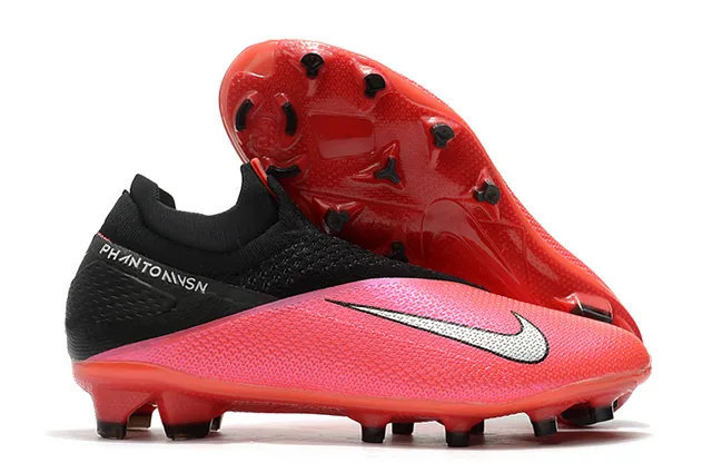 Nike Phantom VSN Gray and Red Firm-Ground Soccer Shoes 4