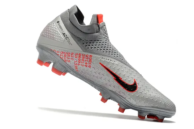 Nike Phantom VSN Gray and Red Firm-Ground Soccer Shoes 14