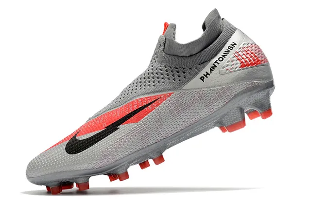 Nike Phantom VSN Gray and Red Firm-Ground Soccer Shoes 15