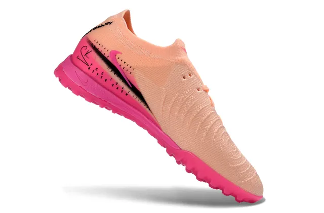 Nike Pink Beige Knit Upper Gradient Turf Soccer Shoes 2