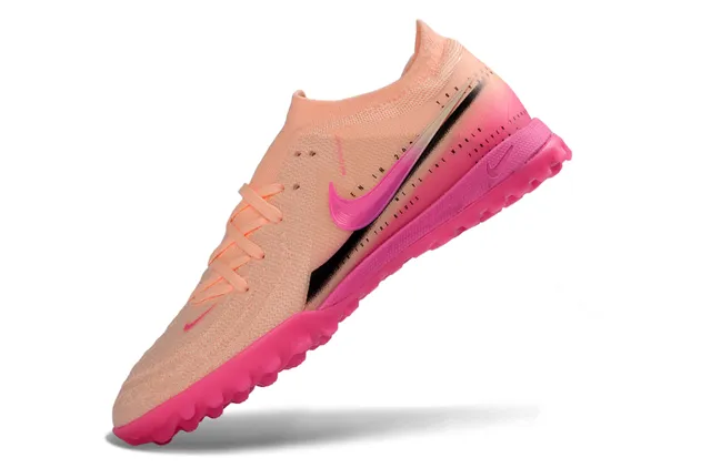 Nike Pink Beige Knit Upper Gradient Turf Soccer Shoes 3