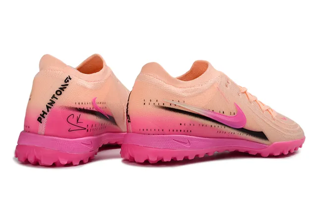 Nike Pink Beige Knit Upper Gradient Turf Soccer Shoes 5