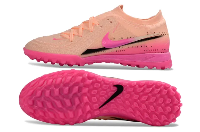 Nike Pink Beige Knit Upper Gradient Turf Soccer Shoes 6