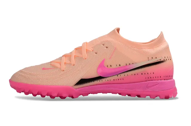 Nike Pink Beige Knit Upper Gradient Turf Soccer Shoes 7