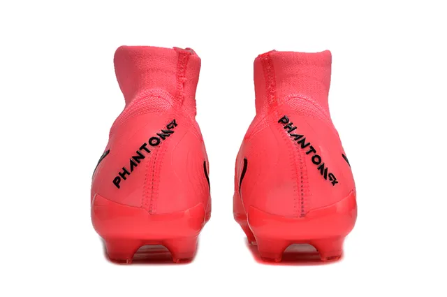 Nike Pink Black High-Cut Knit Collar Textured Synthetic Forefoot Cage Firm-Ground Soccer Shoes 4