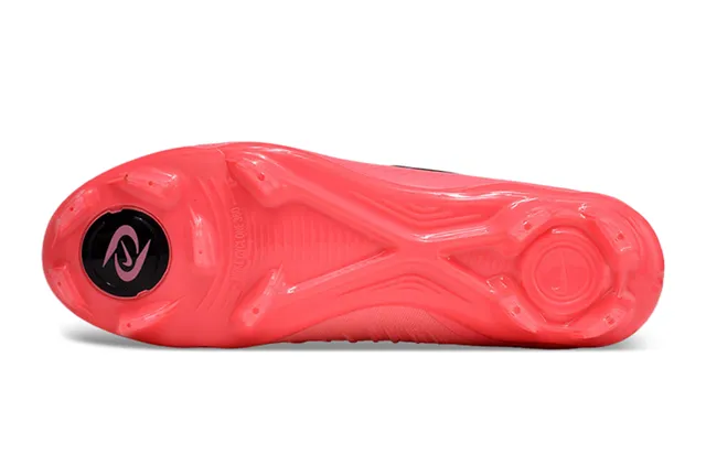 Nike Pink Black High-Cut Knit Collar Textured Synthetic Forefoot Cage Firm-Ground Soccer Shoes 6