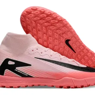Nike Pink Black High-Cut Sock-Fit Upper Gradient Turf Soccer Shoes