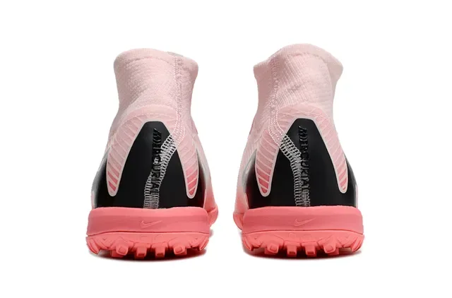 Nike Zapatos de Fútbol Negro y Rosa Alto-Corte Ajuste Calcetín Upper Gradient Turf 4