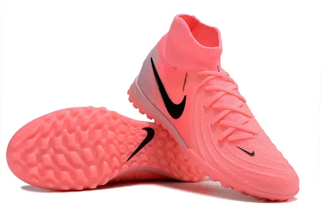 Nike Tênis de Futebol Turf com Collar de Meia de Tricô Rosa Preto Superposição Sintética Cage 3