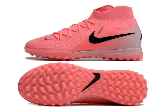 Nike Tênis de Futebol Turf com Collar de Meia de Tricô Rosa Preto Superposição Sintética Cage 5