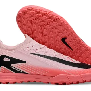 Nike गुलाबी काला बुनना ऊपरी ग्रेडिएंट टर्फ फुटबॉल जूते