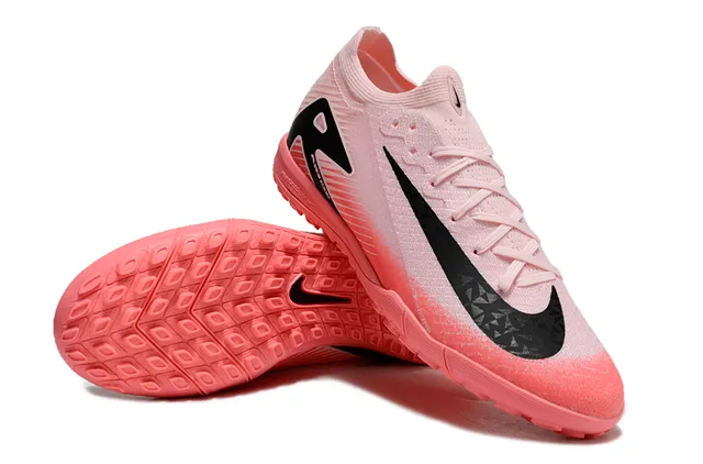 Nike Pink Black Knit Upper Gradient Turf Soccer Shoes 3