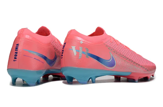 Nike গোলাপি নীল বোনা উপর নিম্ন-কাট কলার ফার্ম-গ্রাউন্ড সকার জুতো 5