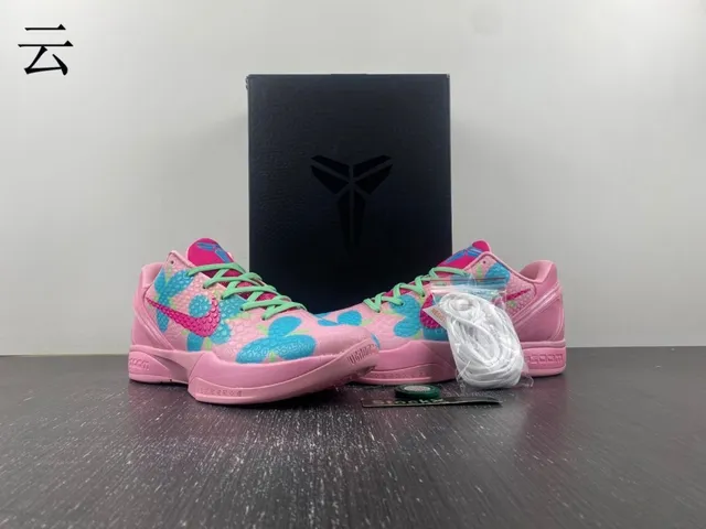 Nike Pink Blue Low-Top Silhouette Textured Floral-Patterned Upper Basketball Shoes 14