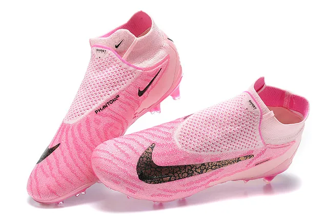 Nike Pink Purple Sock-Fit Collar Iridescent Translucent Sole Firm-Ground Soccer Shoes 2