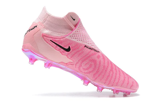 Nike Pink Purple Sock-Fit Collar Iridescent Translucent Sole Firm-Ground Soccer Shoes 3