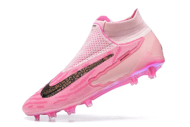 Nike Pink Purple Sock-Fit Collar Iridescent Translucent Sole Firm-Ground Soccer Shoes 4