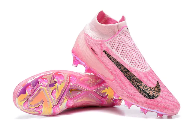 Nike Pink Purple Sock-Fit Collar Iridescent Translucent Sole Firm-Ground Soccer Shoes 6