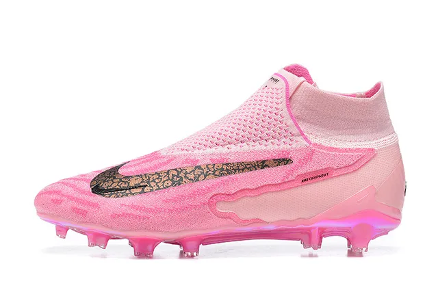Nike Pink Purple Sock-Fit Collar Iridescent Translucent Sole Firm-Ground Soccer Shoes 10