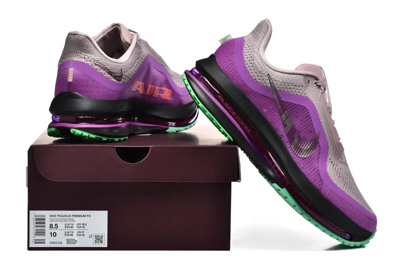 Nike Violet Gris Engineered Knit Upper Visible Air Zoom Unit Chaussures de Running 3