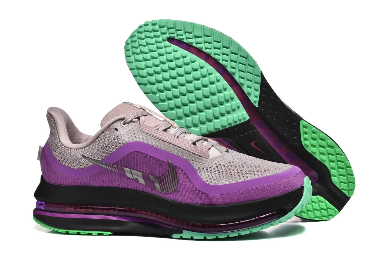 Nike Violet Gris Engineered Knit Upper Visible Air Zoom Unit Chaussures de Running 4