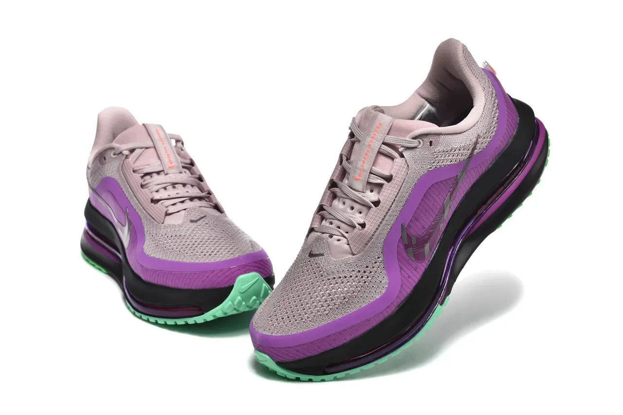 Nike Violet Gris Engineered Knit Upper Visible Air Zoom Unit Chaussures de Running 7