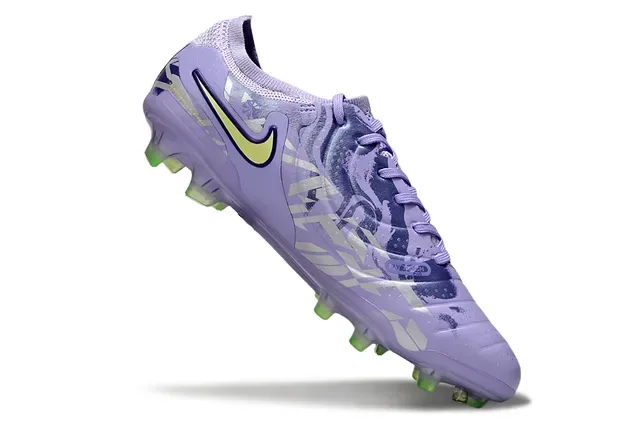 Nike Purple Yellow Low-Cut Football Boot Synthetic Overlay Pattern Firm-Ground Soccer Shoes 2