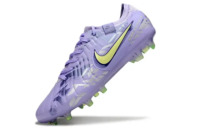 Nike Purple Yellow Low-Cut Football Boot Synthetic Overlay Pattern Firm-Ground Soccer Shoes 3